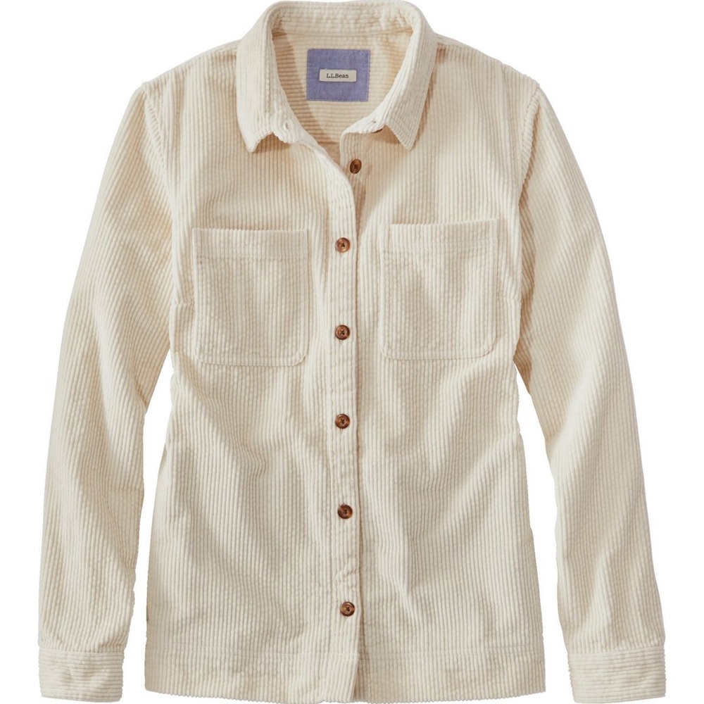 L.L. Bean Women's Pale Khaki Relaxed Corduroy Shirt/ Utility Jacket XL